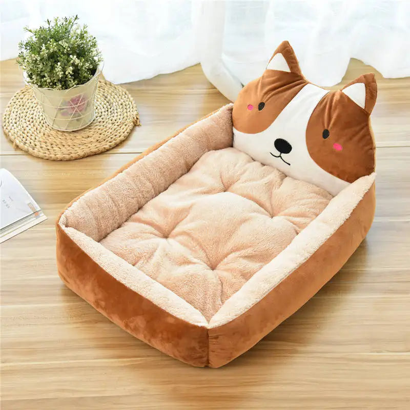 Brown Cartoon Dog Bed Pet Bed